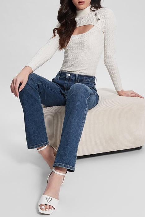 LS MOCK NECK CABLE N DOVE WHITE 5