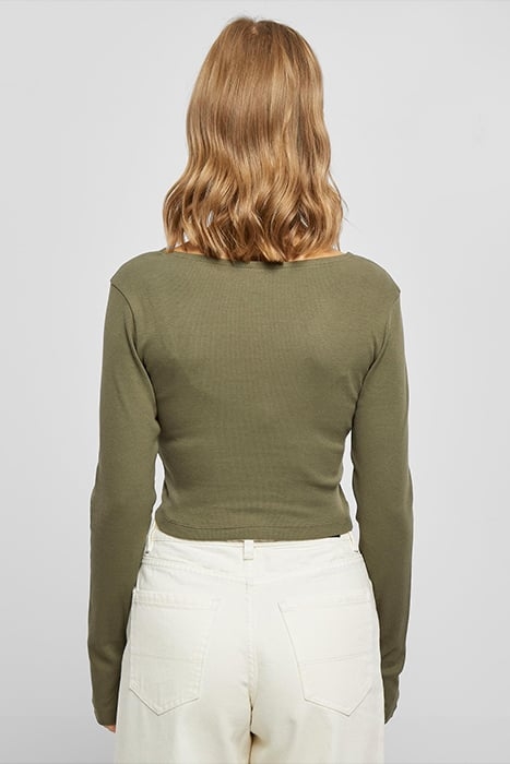 LADIES SHORT RIB CORSAGE LONGSLEEVE OLIVE 2