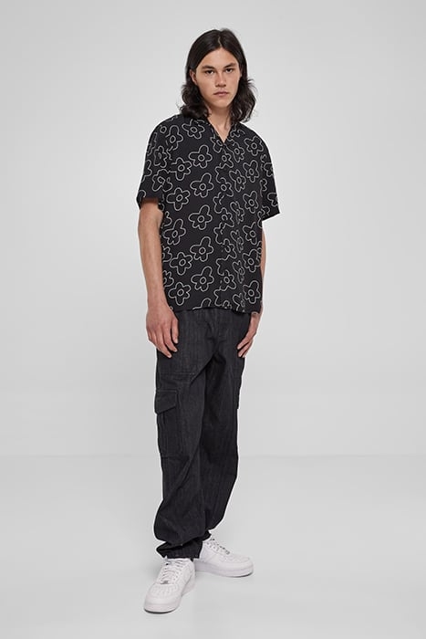 VISCOSE AOP RESORT SHIRT BLACKFLOWER 3
