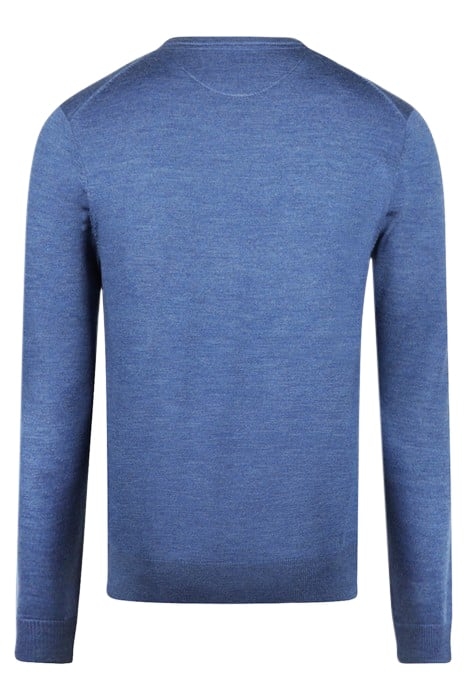FINE MERINO V-NECK SWEATER VINTAGE BLUE 5