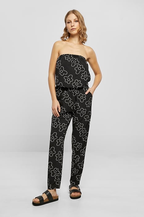 LADIES VISCOSE BANDEAU JUMPSUIT BLACKFLOWER 5