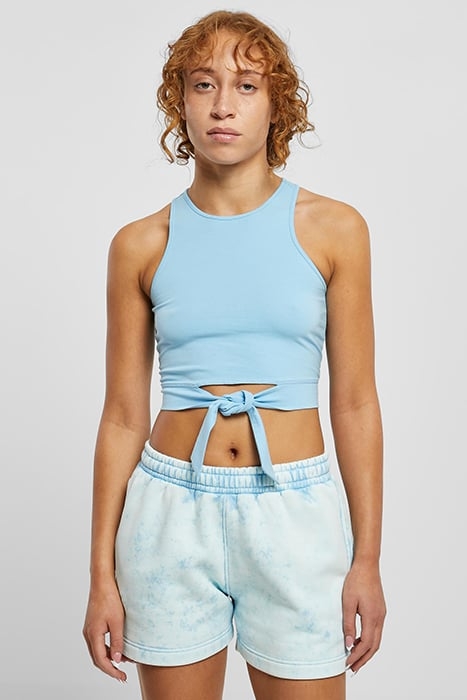 LADIES CROPPED KNOT TOP BALTICBLUE 1