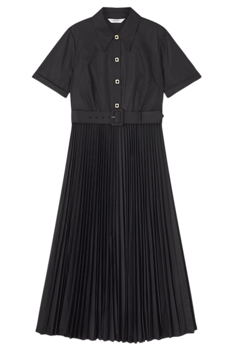 CALLY PLEATED SHIRT DRESS BLACK 3