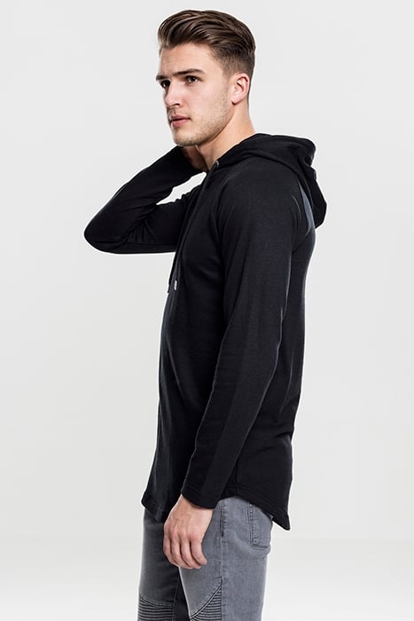 LONG SHAPED TERRY HOODY BLACK 6