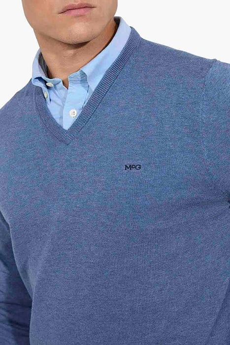 V-NECK SWEATER VINTAGE BLUE 6