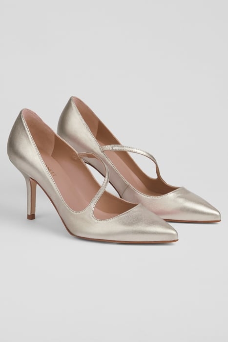 SIMONE AYSMMETRIC PUMP METALLIC PINK 2