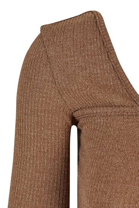 LADIES RIB SQUARED NECKLINE LONGSLEEVE DARKKHAKI 8