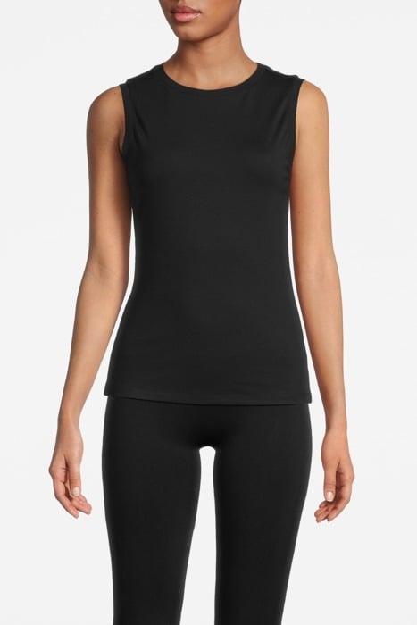 SHELL SLEEVELESS TOP BLACK 1