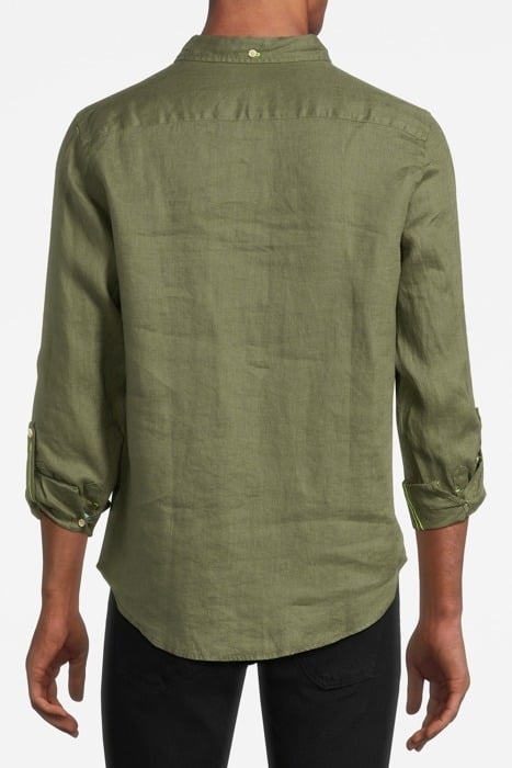 LINEN SHIRT WITH SLEEVE ROLL-UP ARMY 2