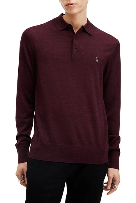 MODE MERINO LS POLO MARS RED 1