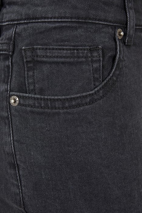 LADIES LOW WAIST STRAIGHT DENIM PANTS BLACK WASHED 8