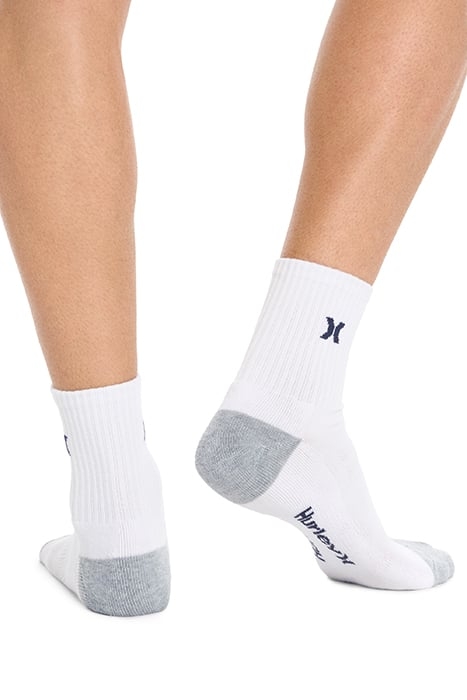 6PK MENS 1/2 TERRY HI QTR CREW WHITE / GREY 7