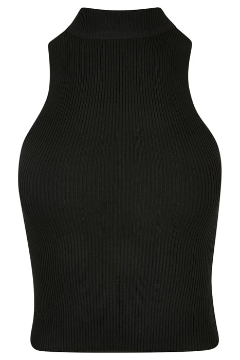 LADIES SHORT RIB KNIT TURTLENECK TOP BLACK 4