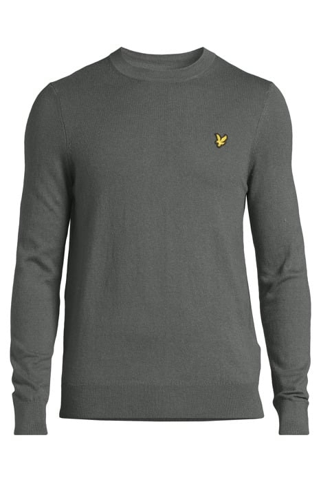 COTTON MERINO CREW NECK JUMPER DEEP GREEN 3