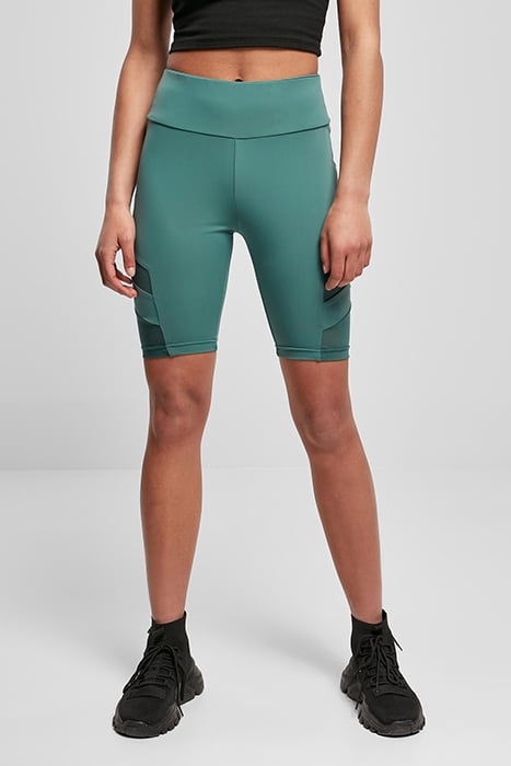LADIES HIGH WAIST TECH MESH CYCLE SHORTS PALELEAF 1