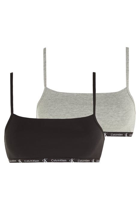UNLINED BRALETTE 2PK BLACK/GREY HEATHER 1