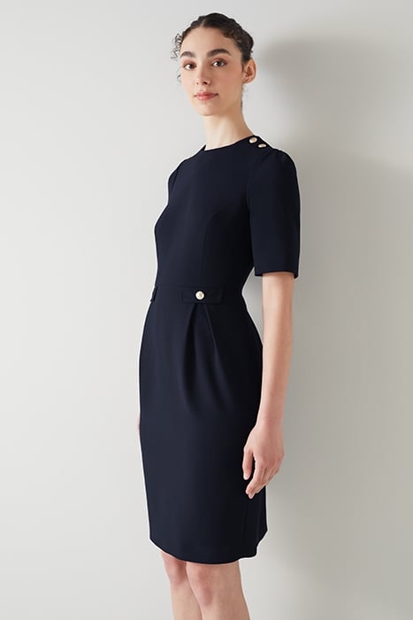 MARJORIE-BUTTON SHOULD MIDI DRESS NAVY 2