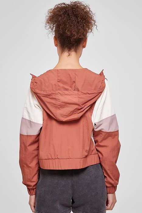 LADIES SHORT 3-TONE CRINKLE JACKET TERRACOTTA/WHITESAND/DUSK 2