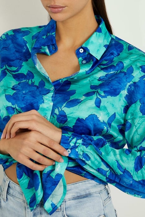 LS BOWED JUN SHIRT RESORT ROSE PRINT 5