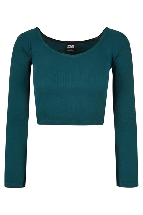 LADIES SHORT RIB WIDE V-NECK LONGSLEEVE JASPER 4