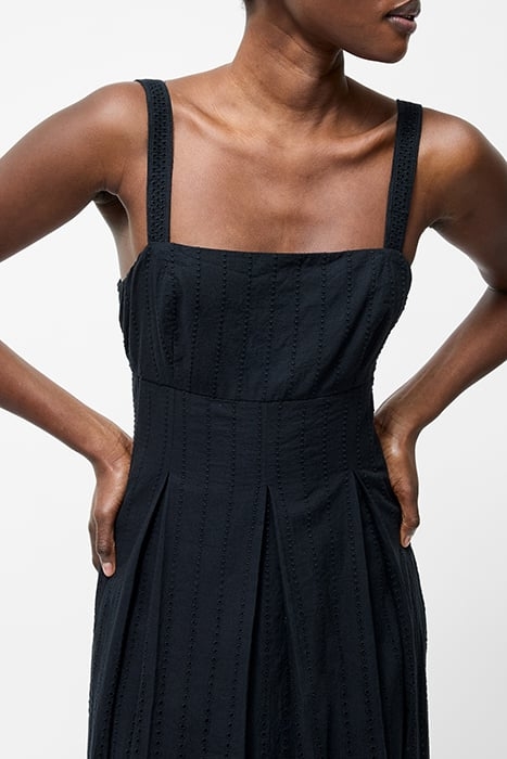 BRODERIE STRAP DRESS M SS25 SZ18 BLACK 4