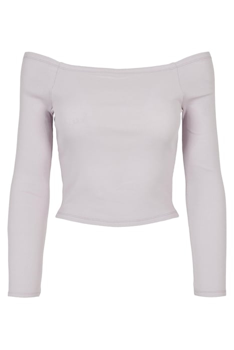 LADIES OFF SHOULDER RIB LONGSLEEVE SOFTLILAC 4