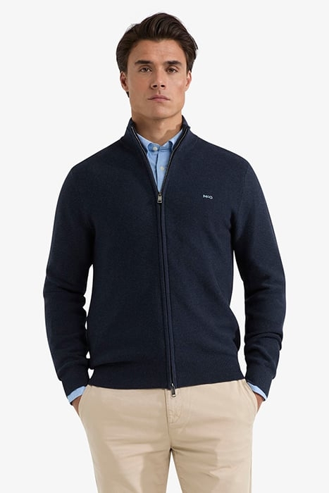 STRUCTURED ZIP THRU CARDIGAN NAVY 1
