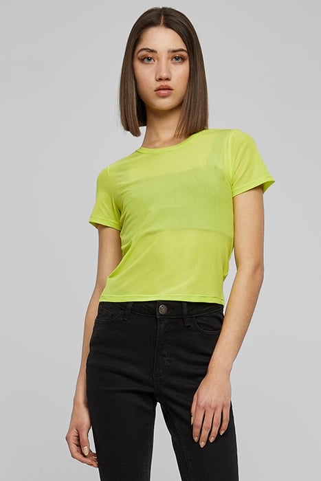LADIES SHORT MESH TEE FROZENYELLOW 1