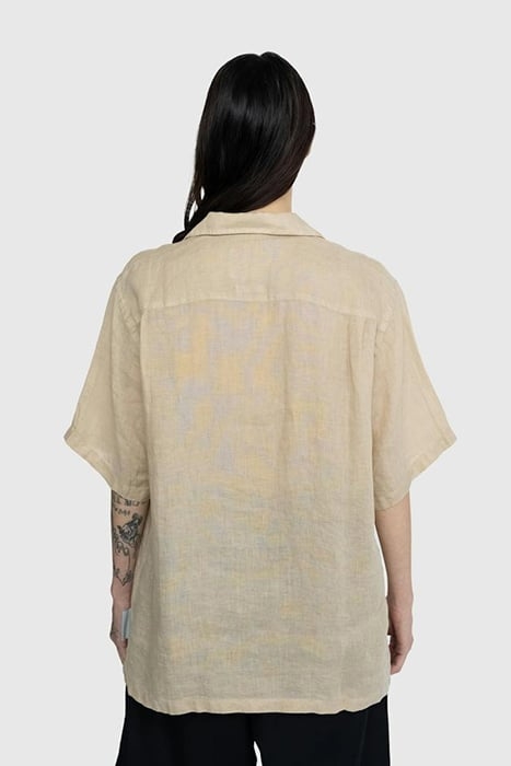 HIGHSNOBIETY – LINEN SHORT-SLEEVE SHIRT BEIGE 2