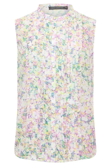 DONNA RUFFLE SLEEVELESS TOP STRAWBERRY SHAKE M 1