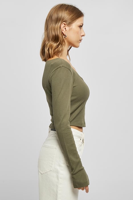 LADIES SHORT RIB CORSAGE LONGSLEEVE OLIVE 7