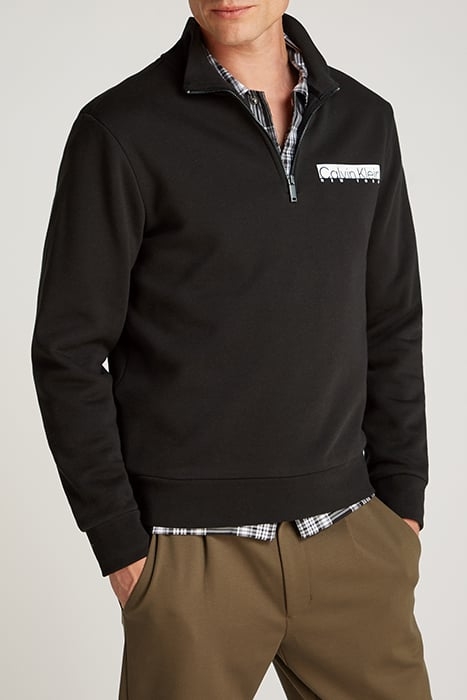 NY CHEST BOX LOGO Q-ZIP CK BLACK 1