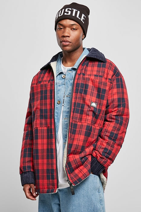 SOUTHPOLE CHECK FLANNEL SHERPA JACKET RED 1