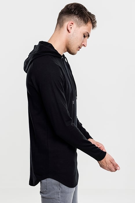 LONG SHAPED TERRY HOODY BLACK 7