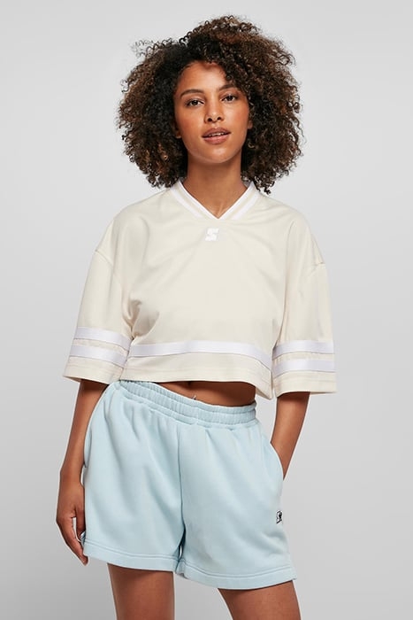 LADIES STARTER CROPPED MESH JERSEY PALEWHITE/WHITE 1