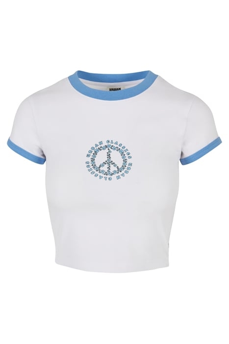 LADIES STRETCH JERSEY CROPPED TEE WHITE/HORIZONBLUE 4