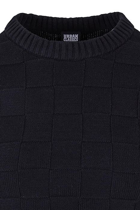 LADIES CHECK KNIT SWEATER BLACK 8