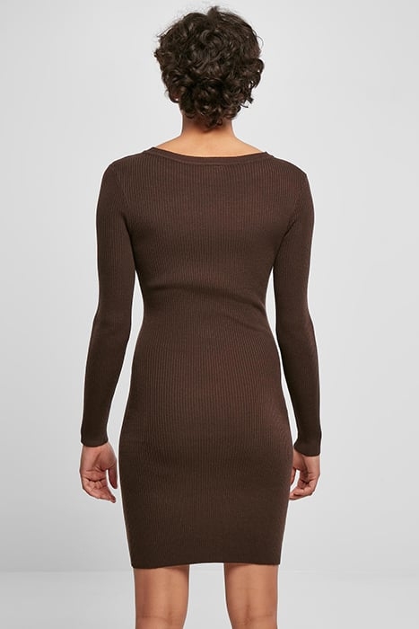 LADIES CUT OUT DRESS BROWN 2
