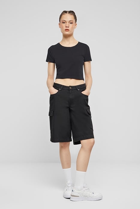 LADIES COTTON CARGO BERMUDA BLACK 3