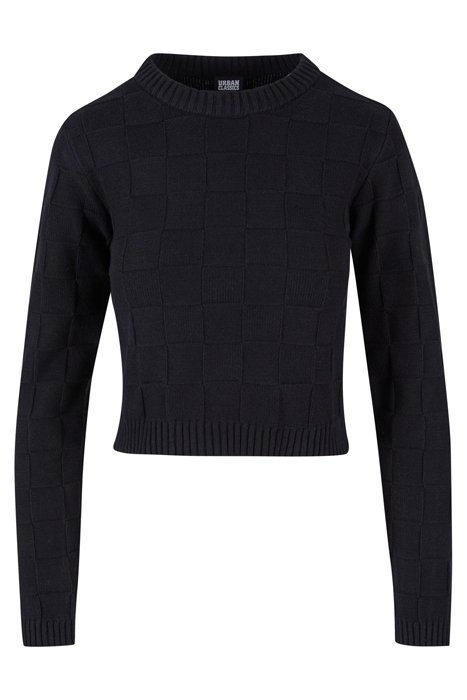 LADIES CHECK KNIT SWEATER BLACK 4