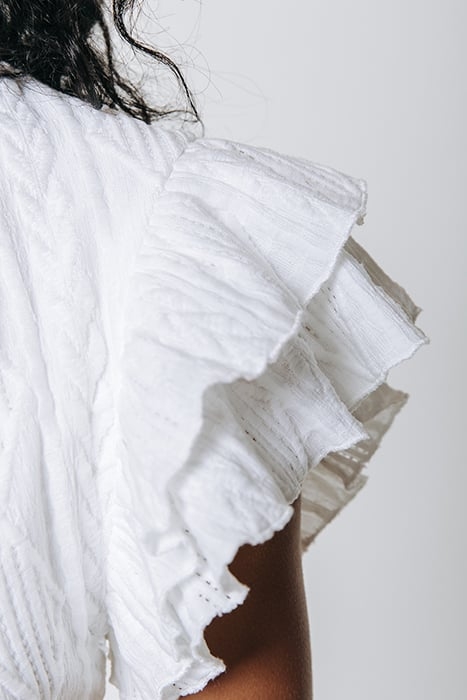 ZORAH BRODERIE MINI DRESS SS OFF WHITE 4