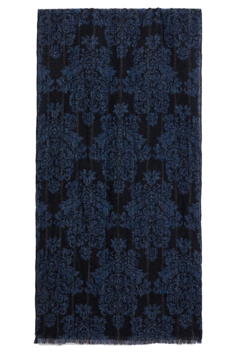 ANSON SCARF - GOTHIC PATTERN BOUCLE SCARF COSMOS BLUE 1