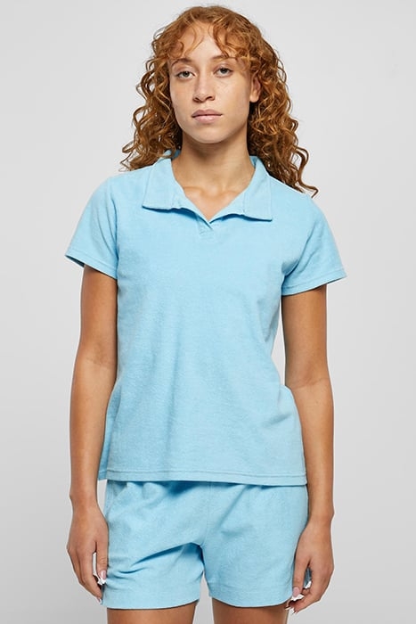 LADIES TOWEL POLO TEE BALTICBLUE 1