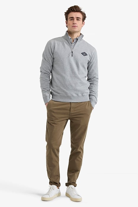 ZIP MOCK SWEATSHIRT MEDIUM GREY MELANGE 2