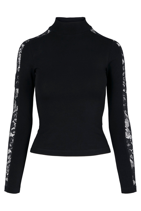 LADIES LACE STRIPED LS BLACK 4