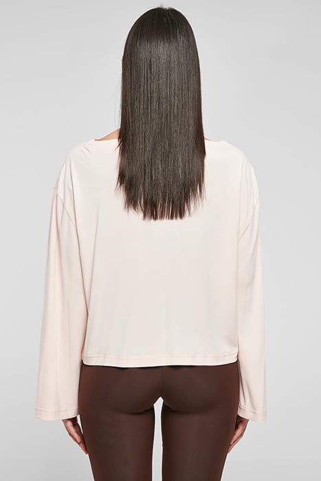 LADIES SHORT MODAL BATEAU NECKLINIE LONGSLEEVE PINK 2