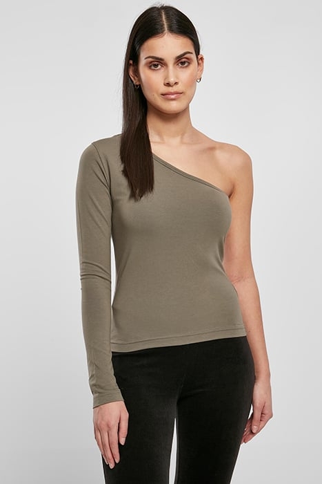 LADIES ASYMMETRIC LONGSLEEVE OLIVE 1