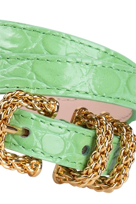 KAT FRESH GREEN CIRCULAR CROCO EMBOSSED LEATHER FRESH GREEN 3