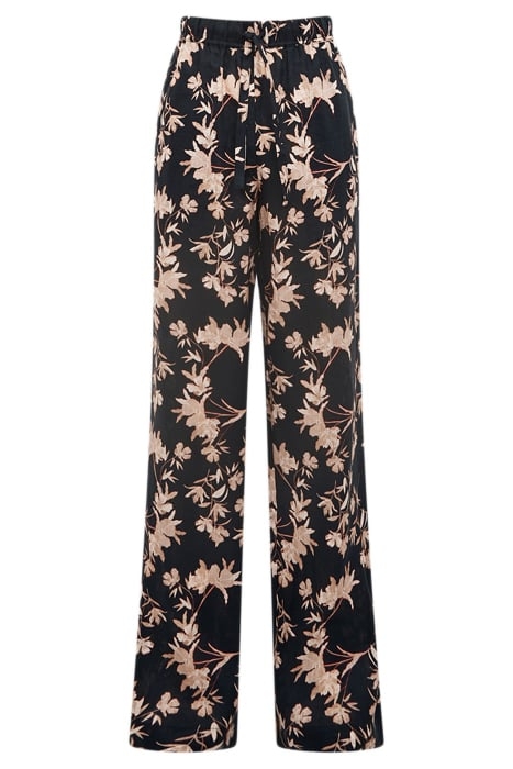 LEO-LINEN PRINT TROUSER BLACK PRINT 5