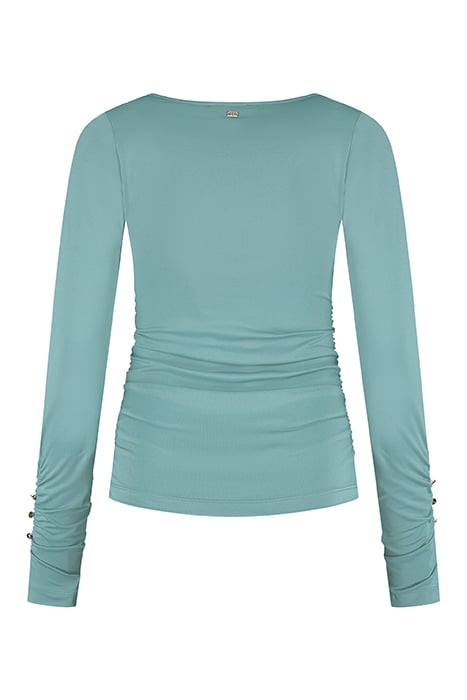 TWIST SHOULDER TOP DEEP OCEAN GREEN 2